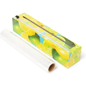Plastic Wrap Organizer 12" x 250' Roll Cling Film Dispenser Aluminum Foil Dispenser Reusable Slide Cutter