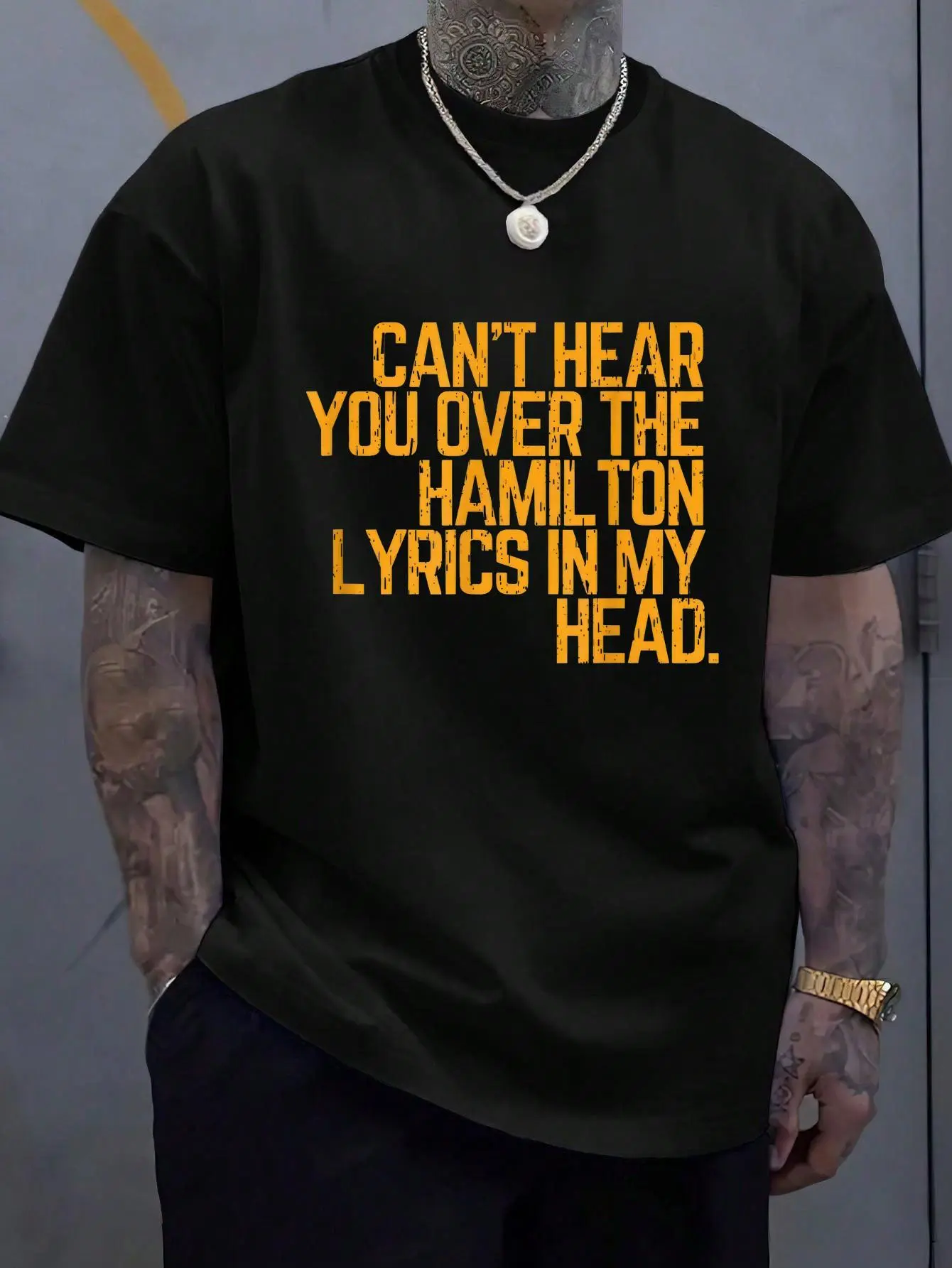 100% Cotton Vintage Historic Hamilton Quote T-Shirt, Graphic T Shirts - Printed Short Sleeve T-Shirt Top