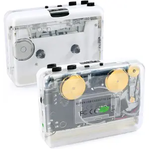 Auto Reverse &Clear Stereo Cassette Player,Built-in Cool Copper Wheel Movement&Earphone,Cassette Tape to MP3 Converter with Tape Converter Software, by USB Power Cord or