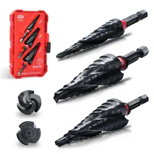 EZARC Wear-Resistant AlTiN Coated Step Drill Bit Set, 1/4" Hex Shank for Metal, Stainless Steel, Aluminum, Plastic Cutting Heavy Duty, FathersDayGift