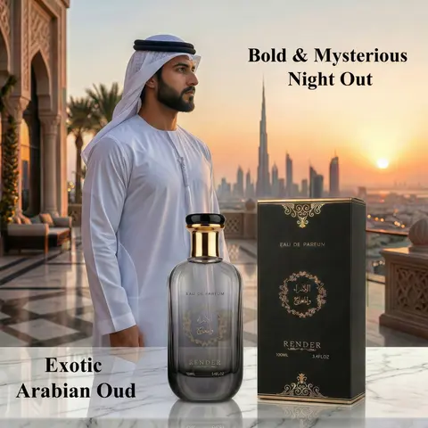 Men's Pheromone-Infused Arabian Dubai Luxury Cologne - Arabian Perfume, Spicy Woody Musk, Intense Masculine Oriental Fragrance, Long Lasting Scent, for High-End Events (3.4oz/100ml)