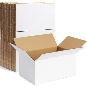 Famagic 10 Pack 10x7x5 Inch Small Shipping Boxes White Corrugated Cardboard Boxes Mailer for Small Business, Mailing Boxes for Packaging Bulk