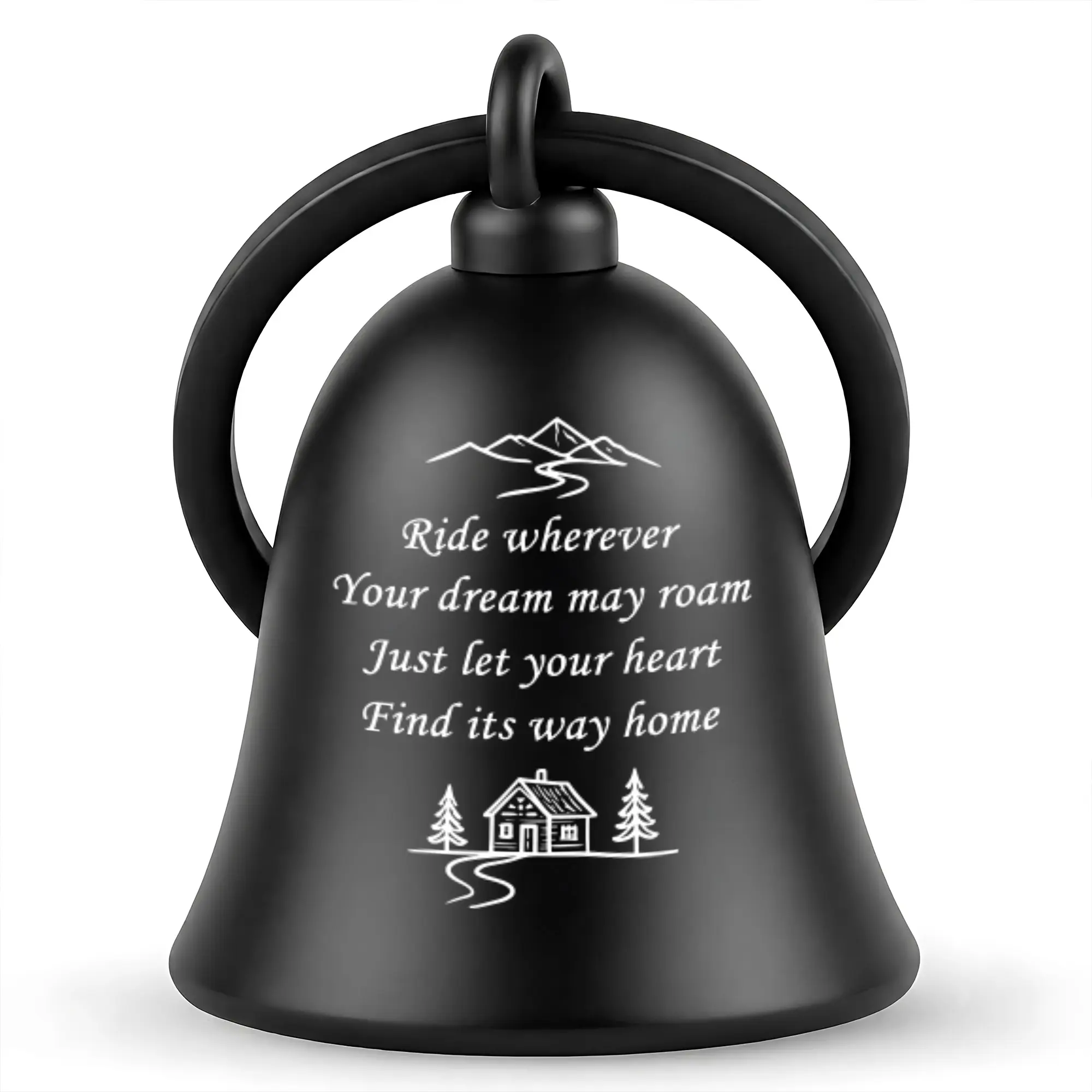 Guardian Bell Inspirational Motorcycle Bell | Ride Wherever Your Dreams May Roam Design | Ride Safe Biker Gift