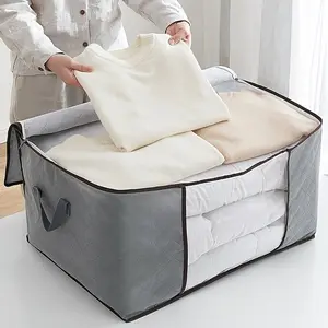 Extra-Large Foldable Space Saving Multifunctional Storage Bag, Durable Fabric Organizer for Clothes, Blankets, Ideal for Bedroom, Dorms, Travel