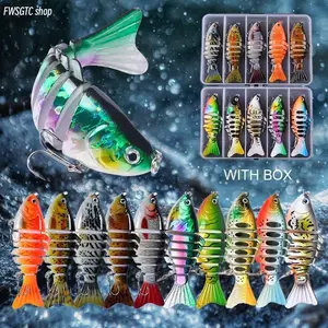 7-segment jointed swimbait equipped with BKK hooks and tough Dyneema fiber. Its lifelike vibrating actions attract more bites. Great lure for bass, trout and other fish, ideal for outdoor fishing.