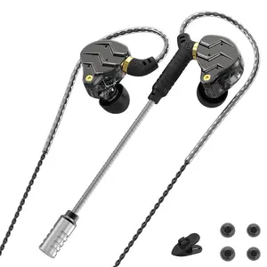 Dynamic Dual-Driver In-Ear Headphones, Gaming Earbuds with Detachable Microphone, Tangle-Free Cable, Perfect for Music Gaming and Video Calls