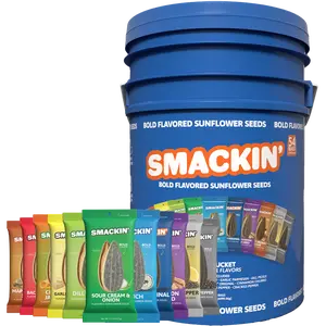 SMACKIN' Sunflower Seed SINGLE FLAVOR Bucket, 54 Total 1.5 Ounce Single Serve Bags
