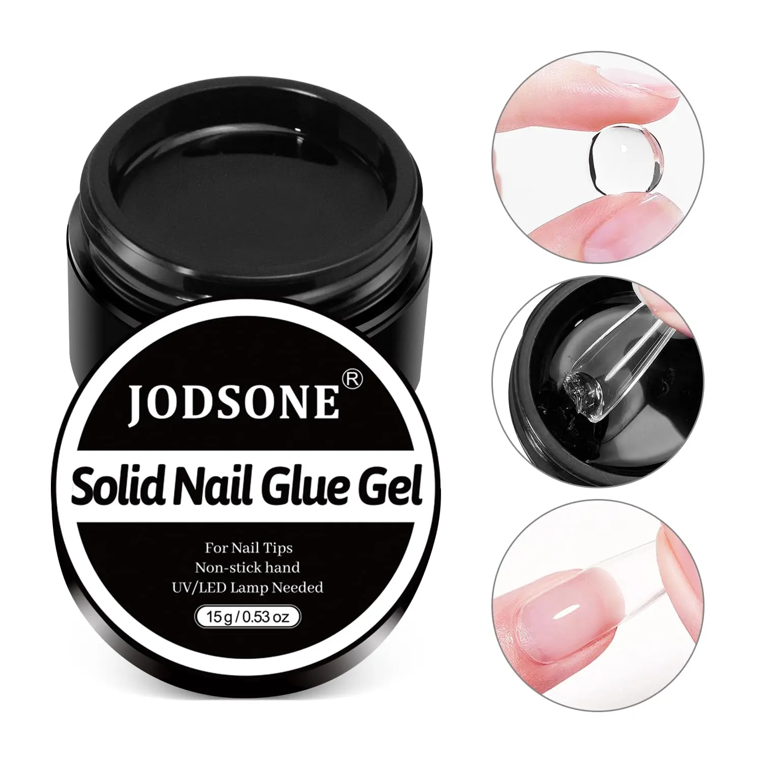 JODSONE 15g Professional Solid Nail Builder Gel - Strong Adhesive for Press-On & Acrylic Nail Tips, UV/LED Light Cured Hard Gel for Extensions, Nail Art & Rhinestone Decoration