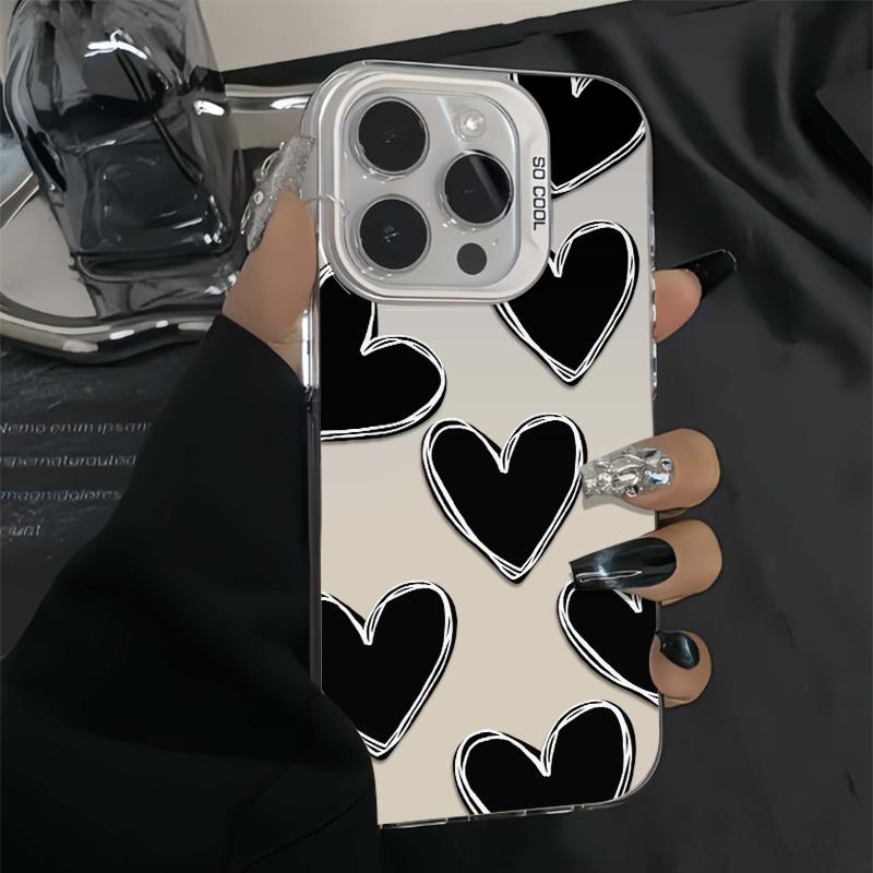 Heart Doodle Artwork Patterns Phone Case Durable Hard Acrylic Back Case With An Anti-Yellowing Coating, Made From High-Quality Designed For Reliable Drop Protection For Your Phone For iPhone 17.16.15.14.13.12.11.X.XS.XSMAX.XR.8.7