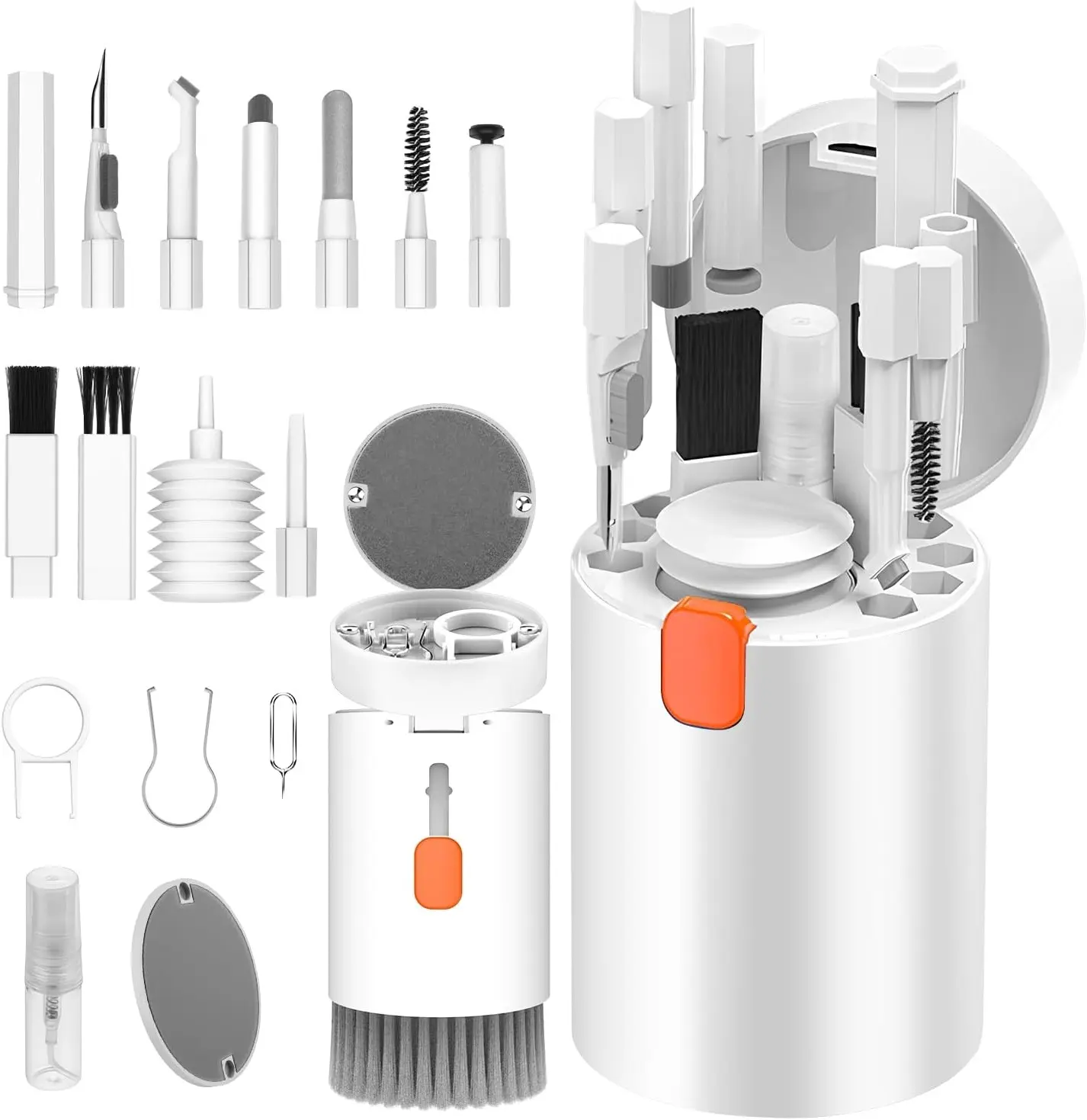 Multifunctional 20 in 1 Cleaner Kit for Electronic Devices Handheld Cleaning Care Tools Keyboard Cleaning Brush, Headphones Cleaner Kit for AirPods, Multi-Tool for Cleaning Laptop, Earbuds, Camera, Cellphones Accessories