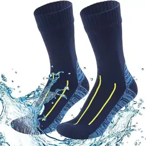 Outdoor Waterproof Socks Mid-Calf Hiking Socks Camping Sports Skiing Wading Breathable Quick-Dry Cycling Waterproof Socks Outdoor Sports Socks Camping Socks