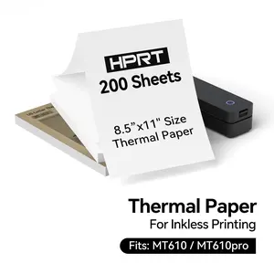 HPRT 8.5x11" Thermal Paper 200 Sheets, Compatible with iDPRT, HPRT, PRT Printers and MT610, MT888 Portable Thermal Printer Models