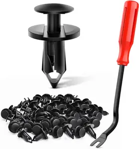 Nilight 100PCS Nylon Bumper Rivet Clips & Bumper Retainer Clips, Compatible with GM 21030249, Ford N807389S, Chrysler 6503598, with 1PC Bonus Fastener Remover