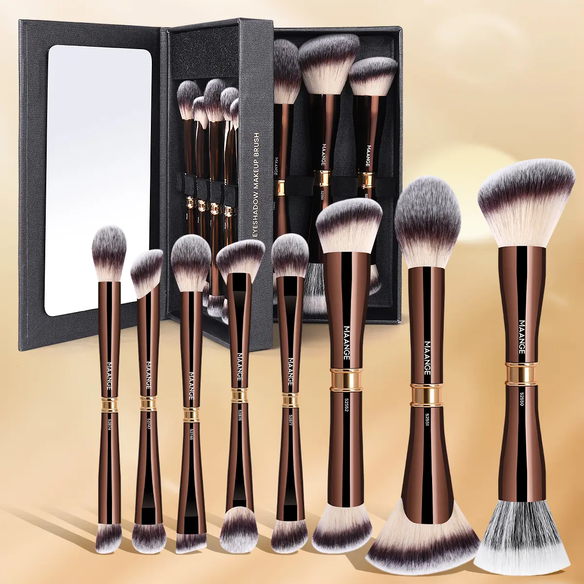 MAANGE Makeup Brush Gift Set with Mirror – 8/5/13 PCS Dual-Ended Brushes for Foundation, Powder, Blush & Concealer, Beginner-Friendly All-in-One Beauty Tools, Perfect for Gifting & Travel#DealsForYouDays#SummerWins
