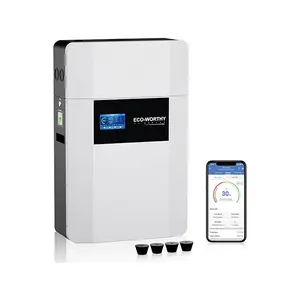 ECO-WORTHY 48V 100Ah Wall-Mount Indoor LiFePO4 Lithium Battery with Conduit Box, Bluetooth & WiFi, Low-Temperature Protection, for Off-Grid Systems, Home Backup Power