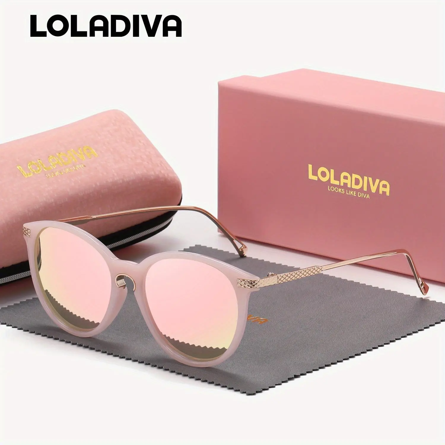 LoLaDiva Unisex Fashion Retro Sunglasses Round Frame Outdoor Decorative Sunglasses Suitable for fashionable dressing and driving UV400