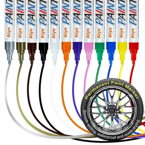 12-Color Tire Marker Pen, Oil-Based Tire Lettering & DIY Detail Pen Paint Marker, Waterproof, Quick-Dry, Long-Lasting Marker for Metal, Wood, Plastic, Rock, Canvas, Glass, Rubber