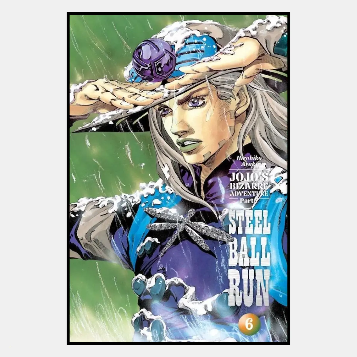 Jojo Steel Ball Run Anime Poster, Gyro Zeppeli Vol6 Wall Art, Hirohiko Araki Manga Canvas, High Quality Art Print, Home Decor, Gifts for Him Her