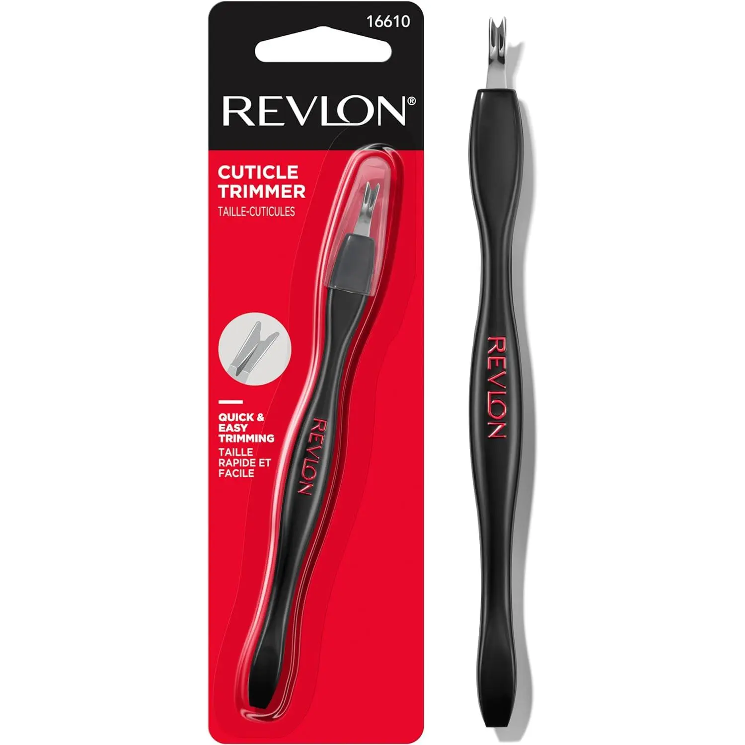 Revlon Cuticle Trimmer (1 Count) - High-Precision V-Tip, Comfortable Grip, with Protective Cap for Gentle, Easy Trimming