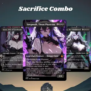 MTG Proxy 100+ Card Custom Art Commander Deck – Sacrifice Combo – Yawgmoth, Thran Physician Corrupted Ascension Grim Engine | Dark Phyrexian Horror Premium Collector Gift Set for MTG Card Players, Fans & Serious Collectors