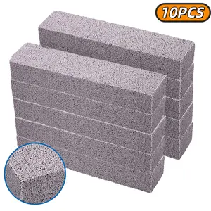 10 Pack Pumice Stick Cleaner, Grey Pumice Scouring Pad, High Density Cleaning Stone 5.9 Inch, Multipurpose Household & Kitchen Stain Remover Tool