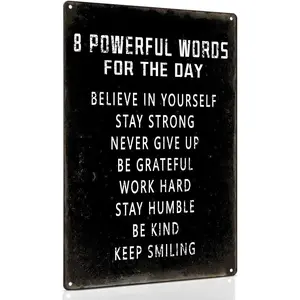 Inspirational Wall Art Metal Sign 8 x 12 Inch, Inspiring Positive Quotes Room Decor for Living Room Bedroom Classroom Gym, Motivational Wall Decor for Teen