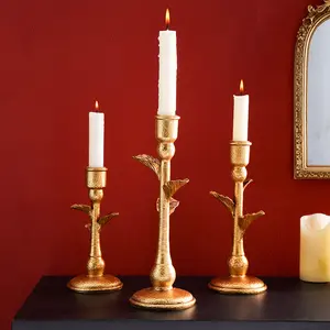 European Vintage Resin Coconut Tree Candle Holder, Vintage Candle Stand, Home Decor Table Ornament, Multi-Style Options, Suitable for Home Hotel Wedding, Home Accessories