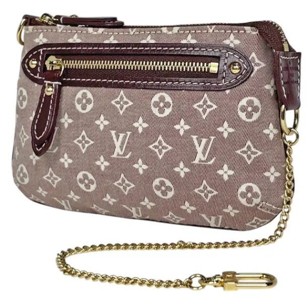 Pre-owned Louis Vuitton Denim Canvas Mini Bags Monogram Idylle Sepia Mini Pouch Accessory Bag Model M62999 J8062302