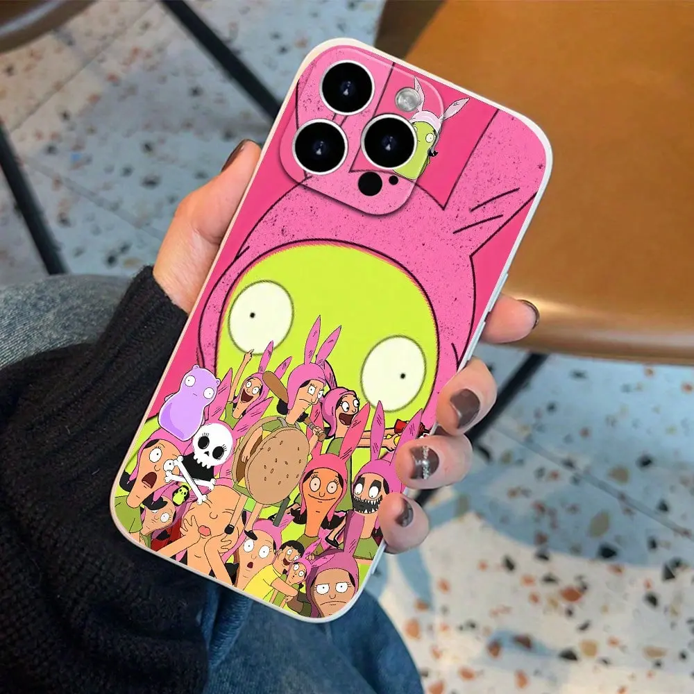 cartoon B-Bobs B-Burgers Phone Case Compatible with iPhone 17/16/15/14/13/12/11/Pro/ProMax/Plus/17Air/Xsmax/16E, for Samsung S25/S24/S23/S22/Plus/Ultra/Fe/S25 Edge, Anti-Drop Soft TPU Back Cover, Uv Printed, cute anime Merchandise, Gift for Birthday