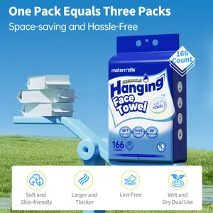 Matern'ella Face Towel (166 pcs): Disposable, for Sensitive Skin, Fragrance-Free, Alcohol-Free, Wet-and-Dry Dual-Use, Towel & Washcloth Soft Thick Tissues Cleaning Home Smooth