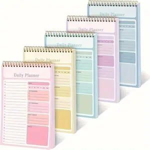 5-pack, daily to-do planner, 30-page academic task notebook work schedule, school supplies, books, beautiful stationery, school supplies