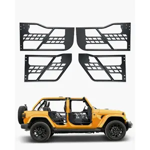 VEVOR Jeep Tube Doors, 4-Door, Hunting Jeep Tubular Door with Heavy-Duty Hinges OE Latch, Jeep Doors with Rubber Pads Toughened Steel Tube, Fit for 2007-2018 Jeep Wrangler JK