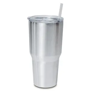 Makerflo Destash 30 oz, 25 Pack Tumbler, Stainless Steel Insulated Travel Tumbler, Rimless Bottom with Splash Proof Lid and Straw for Coffee, Tea, Shake, Smoothie, Wine, Water,Hot Cold Drink, Silver Drinkware Flasks
