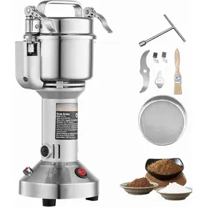 750g Electric Grain Mill , High Speed 2000W Commercial  Grinders, Stainless Steel Pulverizer  Machine, for Dry Grains Spices Cereals Coffee Corn Pepper, Straight Type