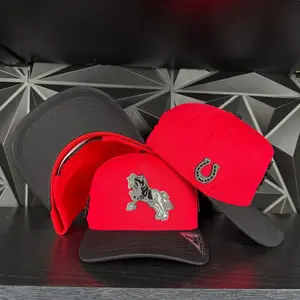 Horse SnapBack hat-red/blackk