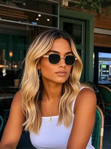 Unisex Fashion Classic Square Frame Glasses, Trendy Casual Glasses for Everyday Use, Fashion Accessories for Outdoor Activities, Trendy Vintage Sunglasses