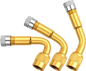 3-Pack Valve Stem Extenders -45 Degree 90 Degree 135 Degree Brass Tire Valve Extension Adaptor Metal Valve Stem Extensions for Passenger Cars, Bicycles, Motorcycles, RV, Trailers