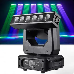 YUERLT LED 6 x 20W Moving Head Light with Running Effect DMX512 Control, Professional DJ/bar/Party/Performance/Stage Lighting Control DJ Light