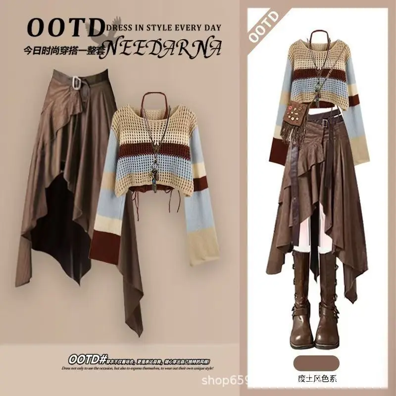 Mehla Color Wasteland Style Long Dress, Early Autumn Outfit for Desert and Grassland Tourism