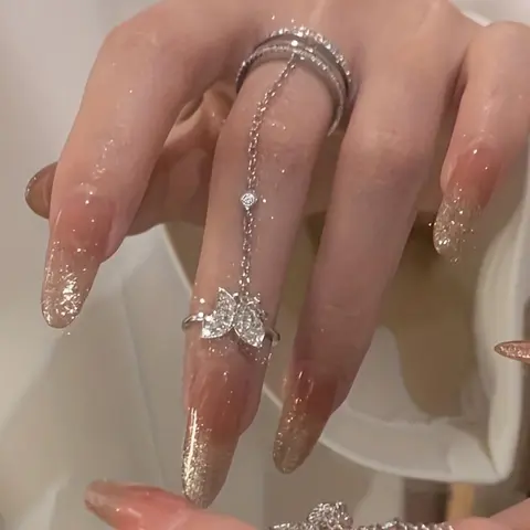 Fashion Butterfly Design Rhinestone Ring for Women, Trendy Elegant Jewelry for Party, Daily Wear & Birthday Gift, Elegant Glittering Ring, Beautiful Rings