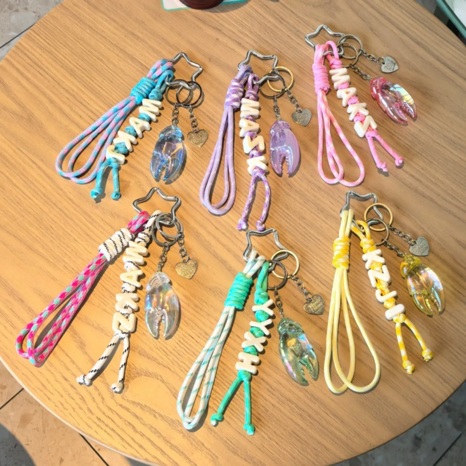 "Dopamine" Style Two-Tone Lanyard — Hand-Knotted Braided Rope Keychain, Creative Bag Charm & Key Accessory