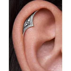 Hidden Spiral Earrings Cartilage Spiral Piercing Dark Silver Jewelry Gothic Style Jewelry Punk Medieval Earrings