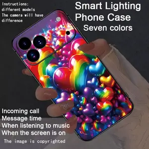 Colorful intelligent voice controlled luminous Lights Protective phone case, Cover, compatible for iphone17Air/17Pro/17promax/16promax/15promax/14promax/13promax/12promax/11promax/XSmax/XR