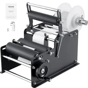 fathersdaygift  VEVOR Manual Round Labeling Machine, 15-20pcs/min, Bottle Label Applicator for Round Bottles, Adjustable Manual Round Bottle Labeler Suitable for Bottle Diameter 0.78-4.72 inches (with Pressing Bar)