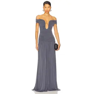 Lovers and Friends Alizee Gown in Slate Grey