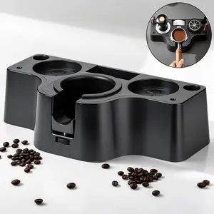 Espresso Tamping Station, Espresso Coffee Organizer Box Fit for Storage 51/53/ 58MM Espresso Tamper, Espresso Accessories Multifunctional Tamper Station Base for Worktop Counters Coffee Bar Kitchen (Black)