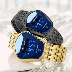 Men’s Stylish Racing-Inspired Touchscreen Watch – Luxury Iridescent Diamond-Shaped Mirror Surface, Precise Chronograph Function, Premium Stainless Steel, Versatile Casual/Business Aesthetic, Fashion-Forward Wristwatch & Ideal Gift for Him