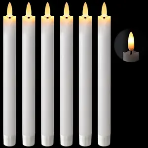 Flameless LED Candles - Battery Operated Flickering Candles for Wedding, Home, and Holiday Decor, Decorative Lighting (6-Pack)