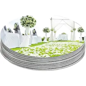 12 Pack Round Mirror Centerpieces for Tables Decorations, 12"  Circle Glass Mirror Tray Candle Plate Centerpiece Table Decorations for Wedding Decorations Party, Wall Decor (Round, 12x12inch)
