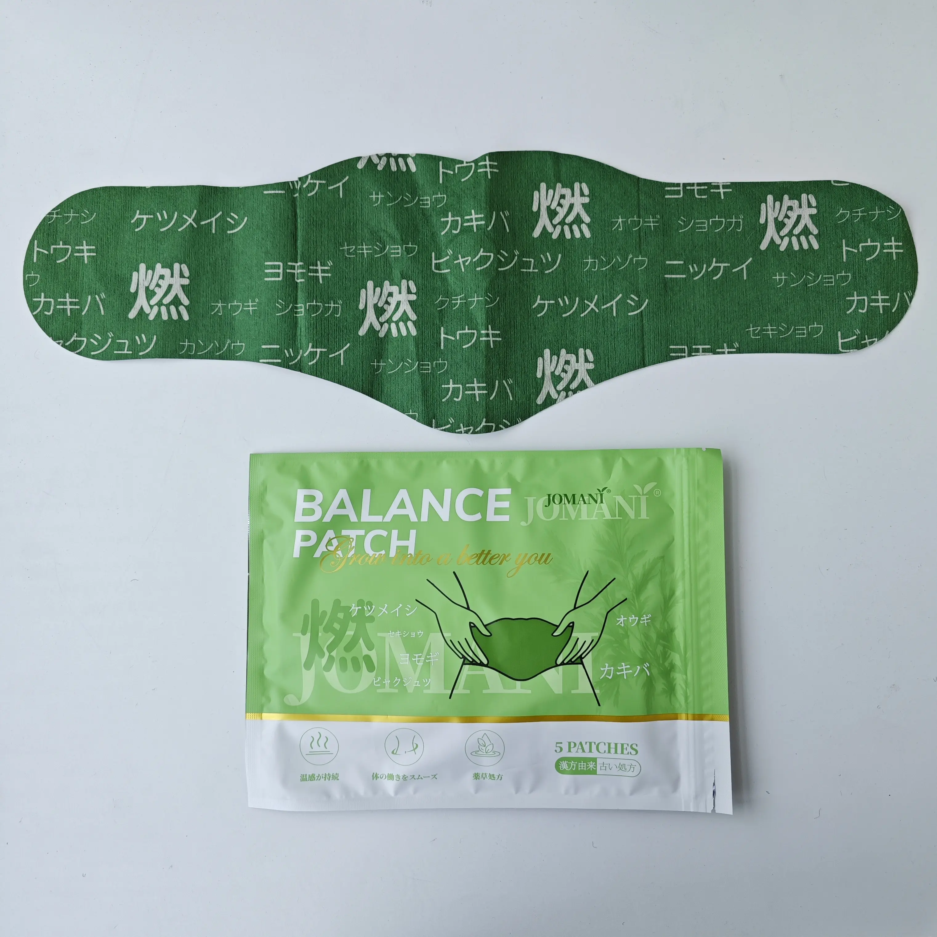 Jomani Japanese-Style Patch, Has a herbal aroma, Skin will feel warm.